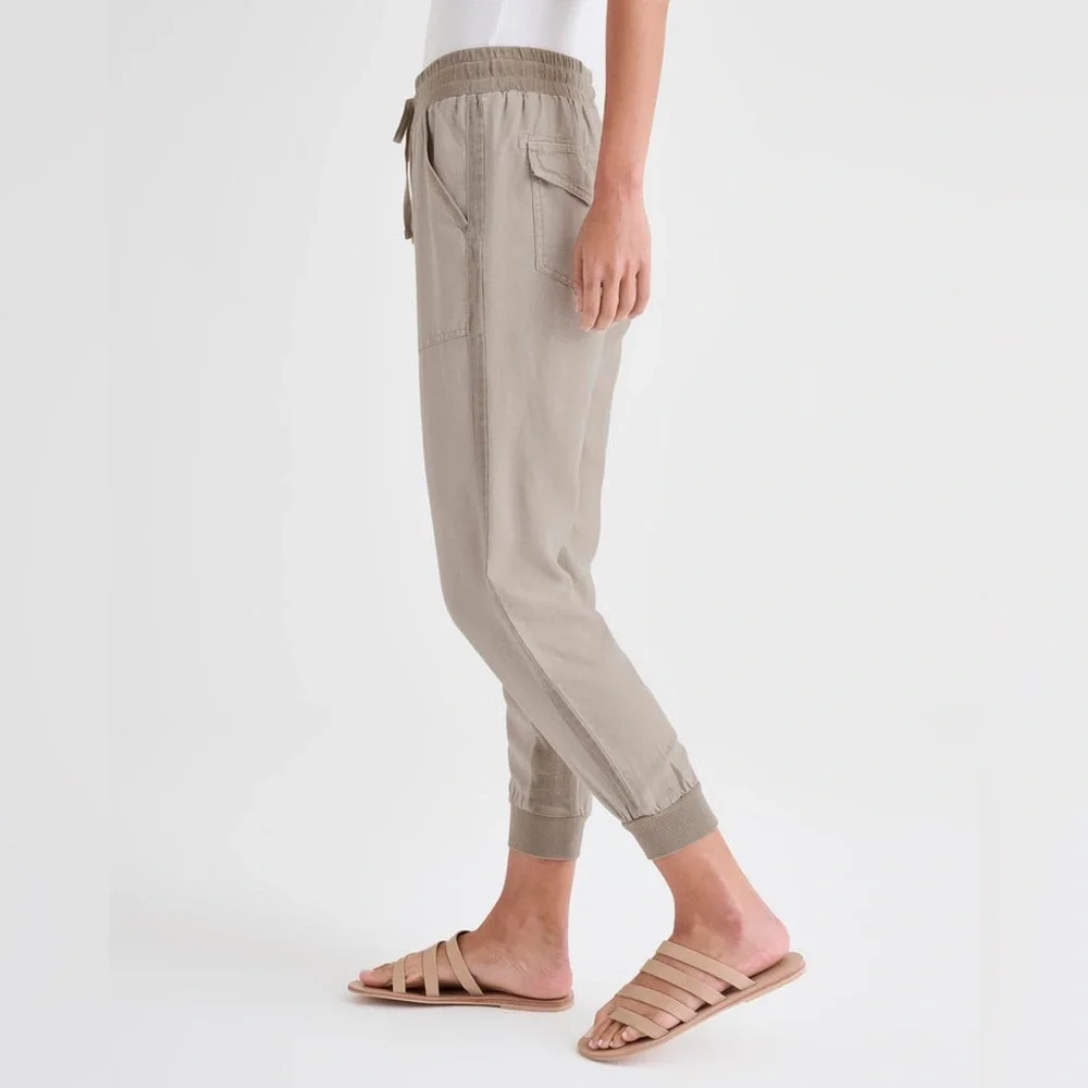 Splendid Lakeside Linen Blend Jogger Pants in Fawn Medium